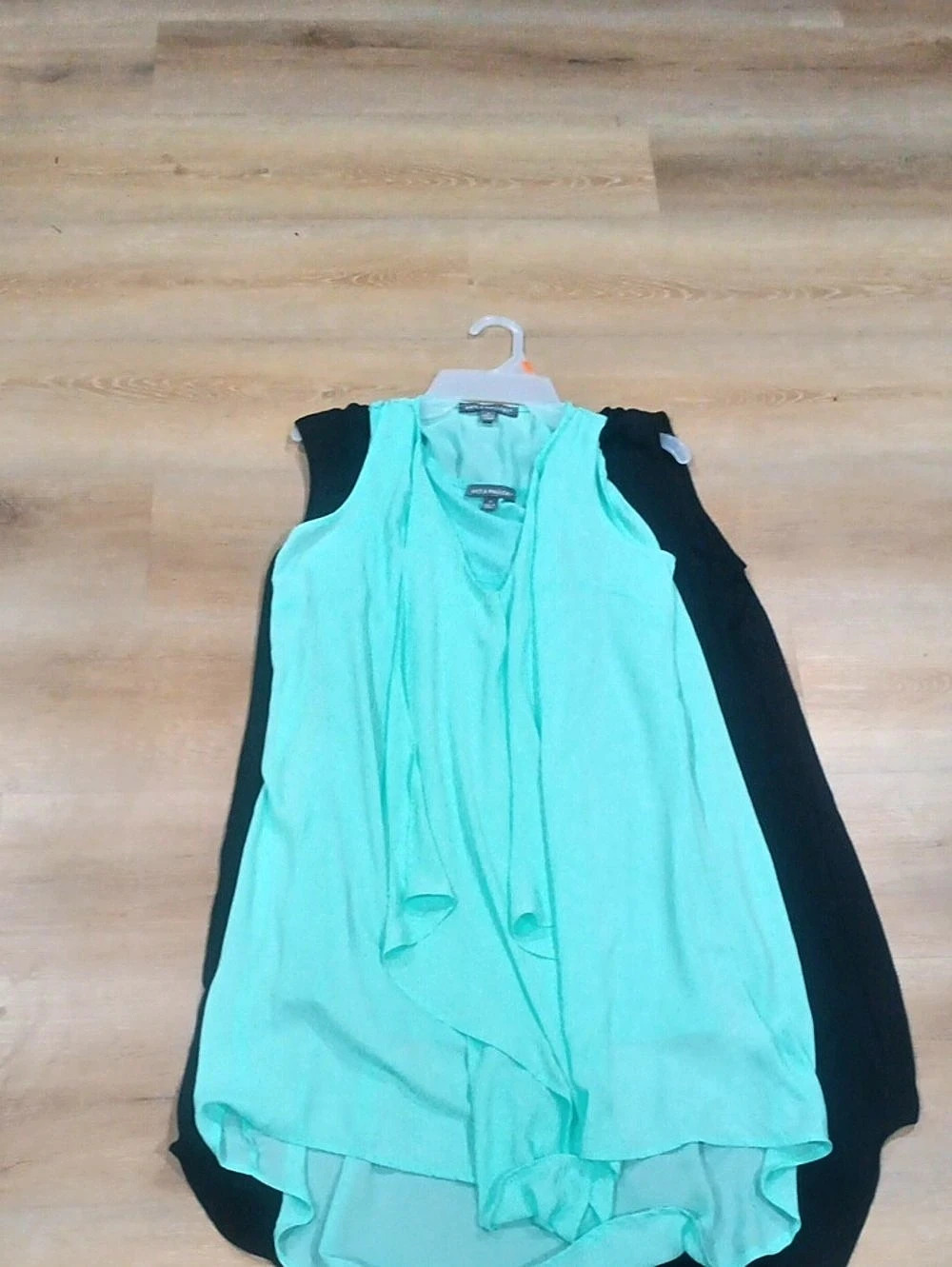 Kate & Mallory Layered Sleeveless Tunic in Turquoise & Black Size Medium